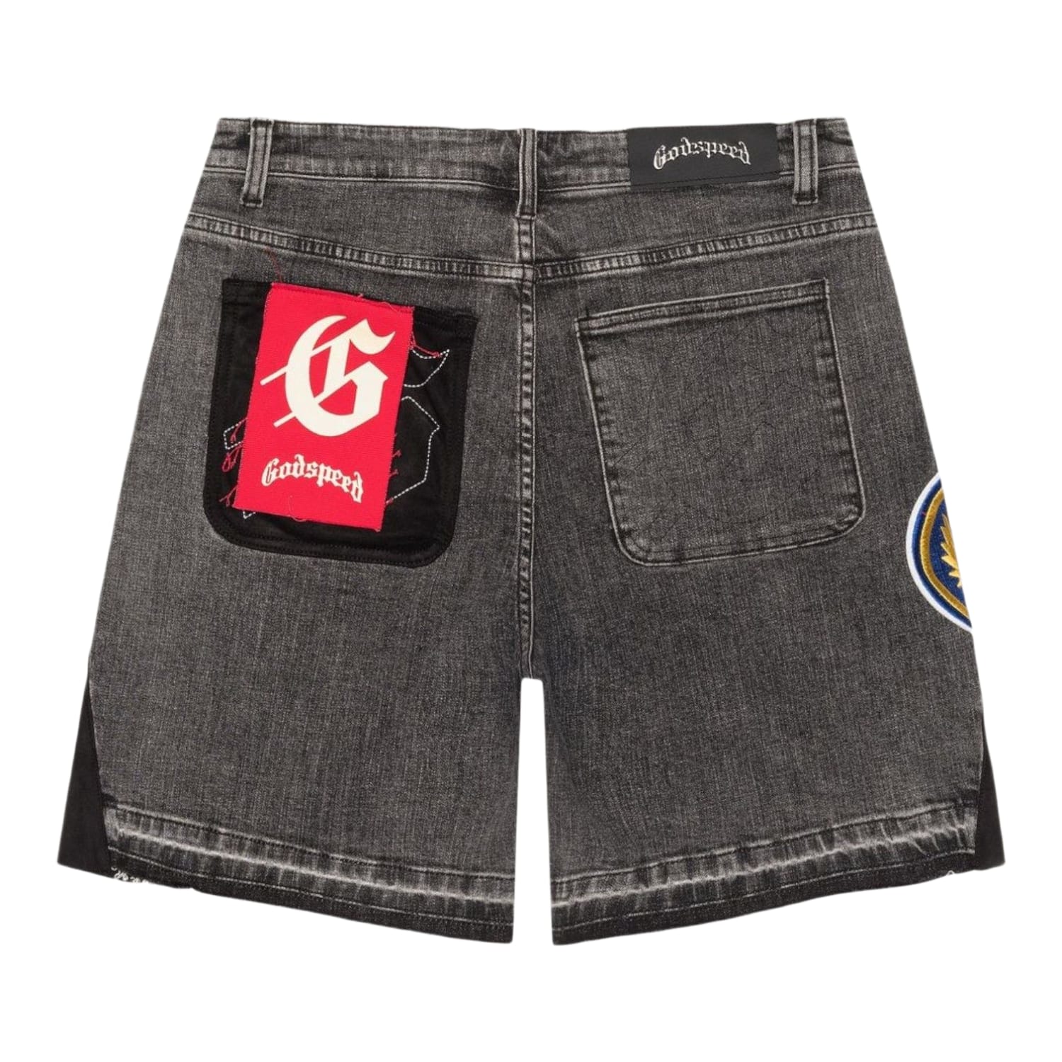 Godspeed Patchwork Denim Shorts V2 Grey