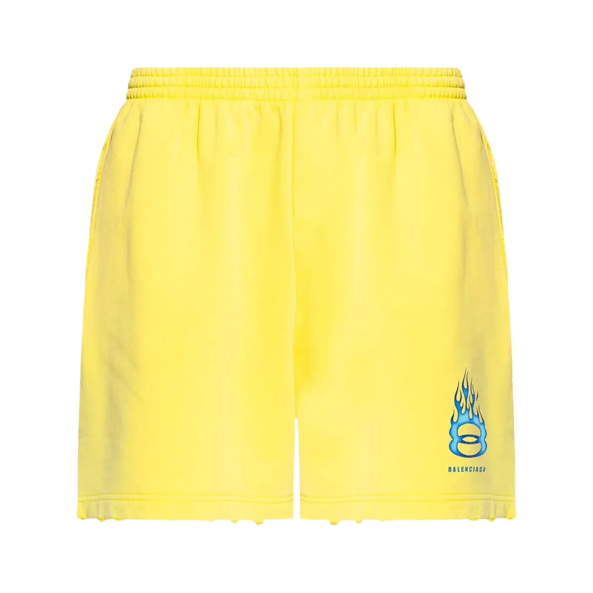 Balenciaga Burning Unity Bermuda Shorts In Yellow