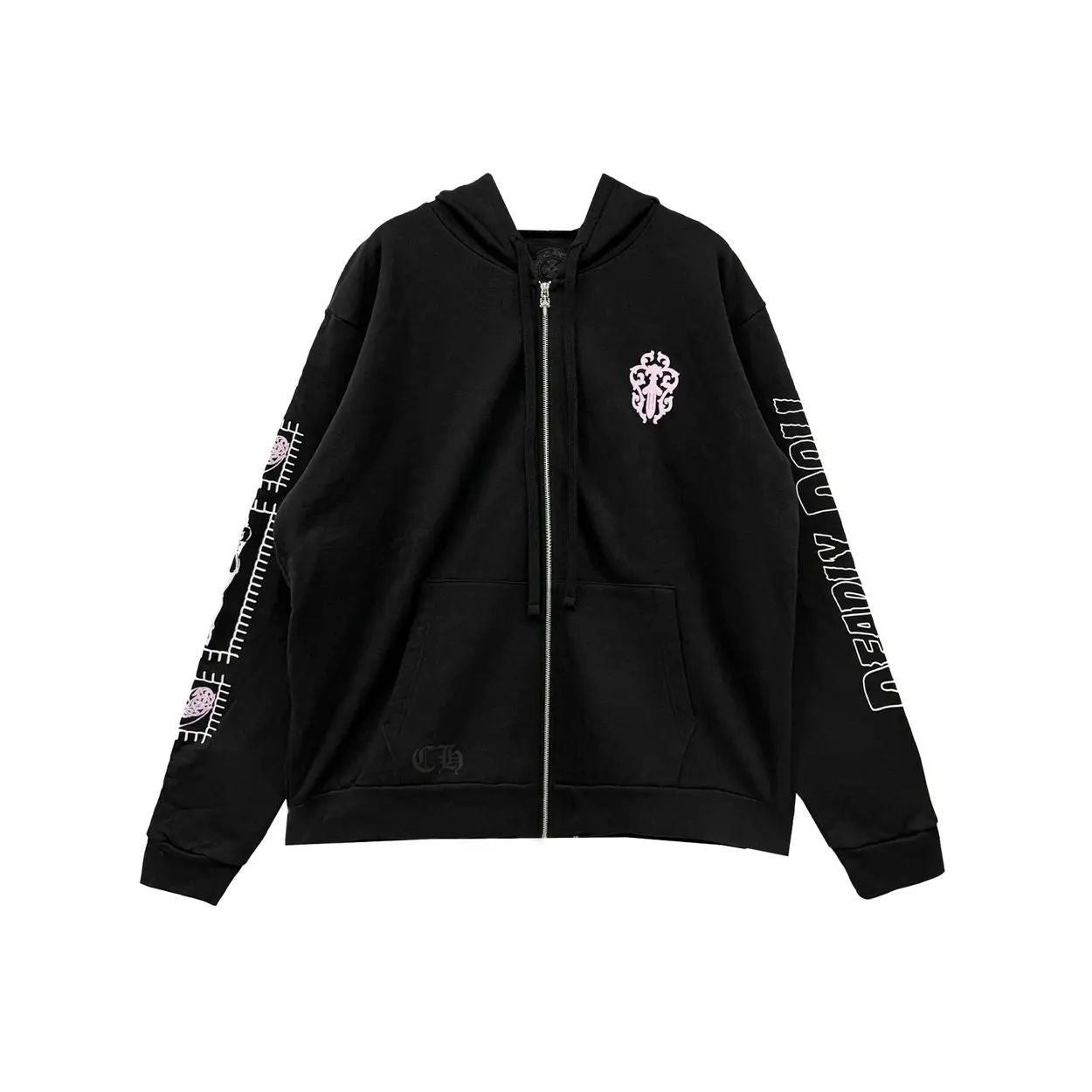 Chrome Hearts x Deadly Doll Miami Art Basel Exclusive Pink Dagger Zip Up Hoodie