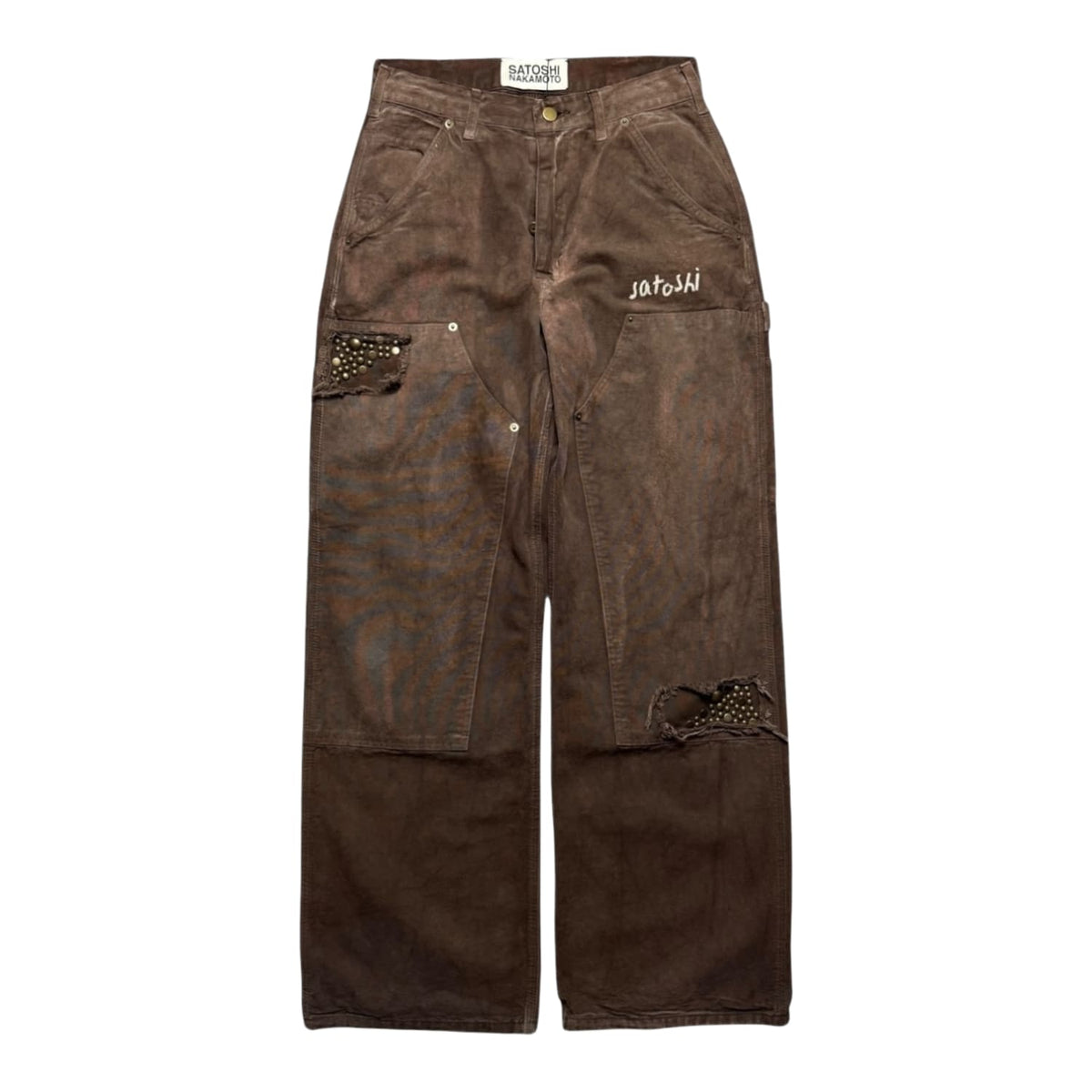 Satoshi Nakamoto Double Knee Carpenter Studded Pants