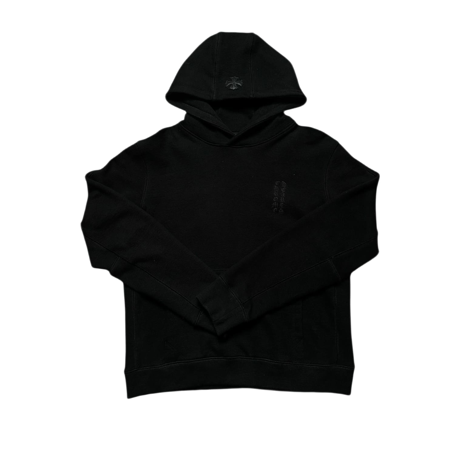Chrome Hearts Leather CH Plus Patch Hoodie Black