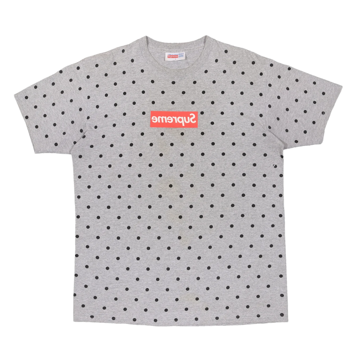 Supreme x Comme Des Garcons CDG SS12 Box Logo T-Shirt Heather Grey Polka Dot