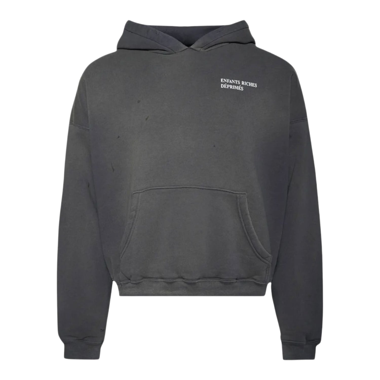 Enfants Riches Déprimés Thermal Lined Distressed Logo Hoodie Black Oyster