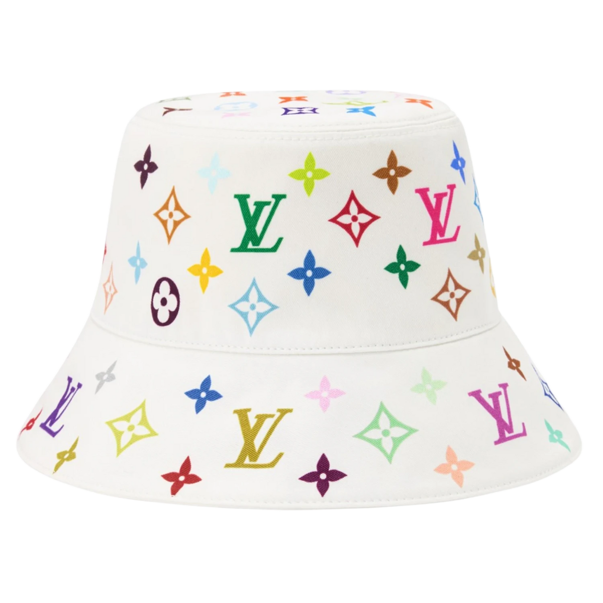 Louis Vuitton x Takashi Murakami Reversible Superflat Bucket Hat Multicolor White