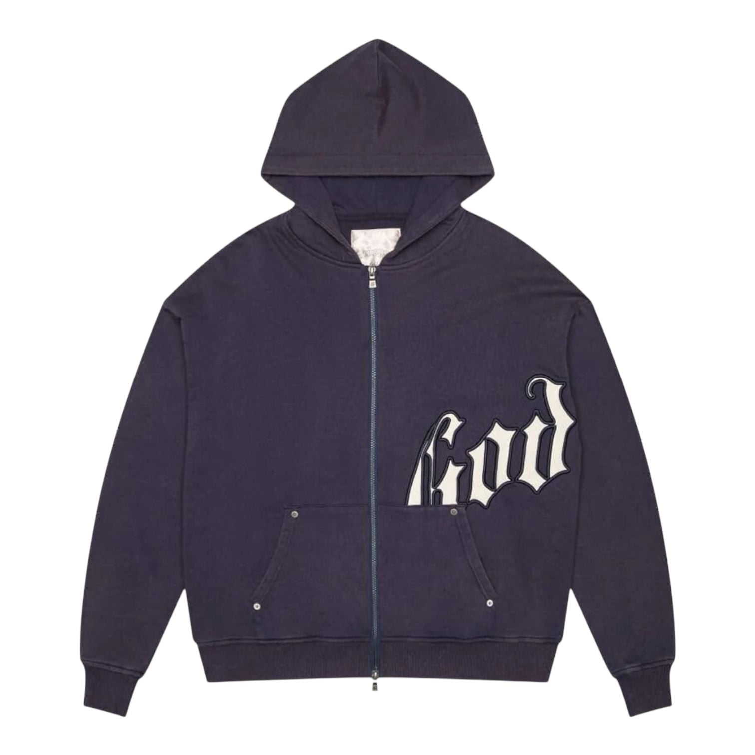 Godspeed OG Logo V2 Zip Up Hoodie Navy/Silver