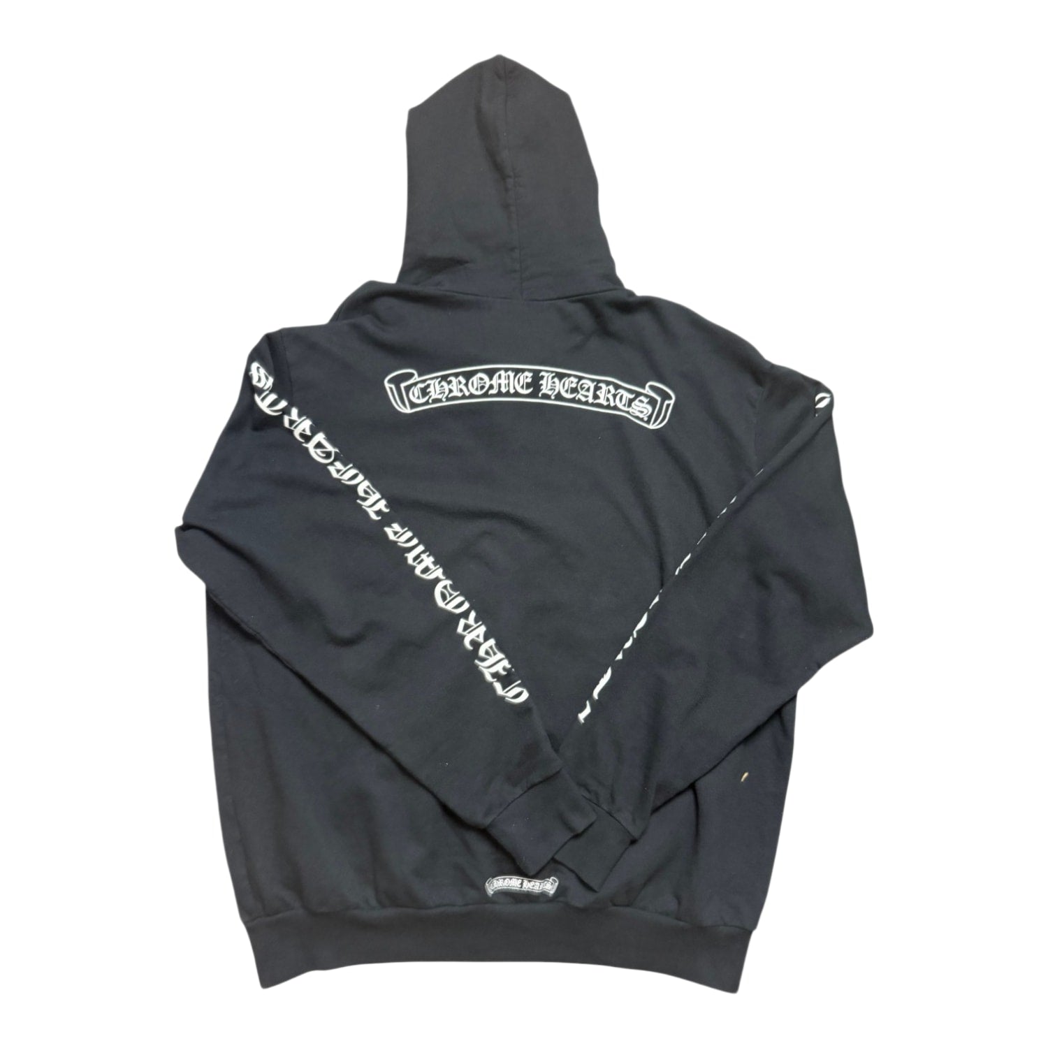 Chrome Hearts Scroll Logo FU Zip Up Hoodie Black - Like New