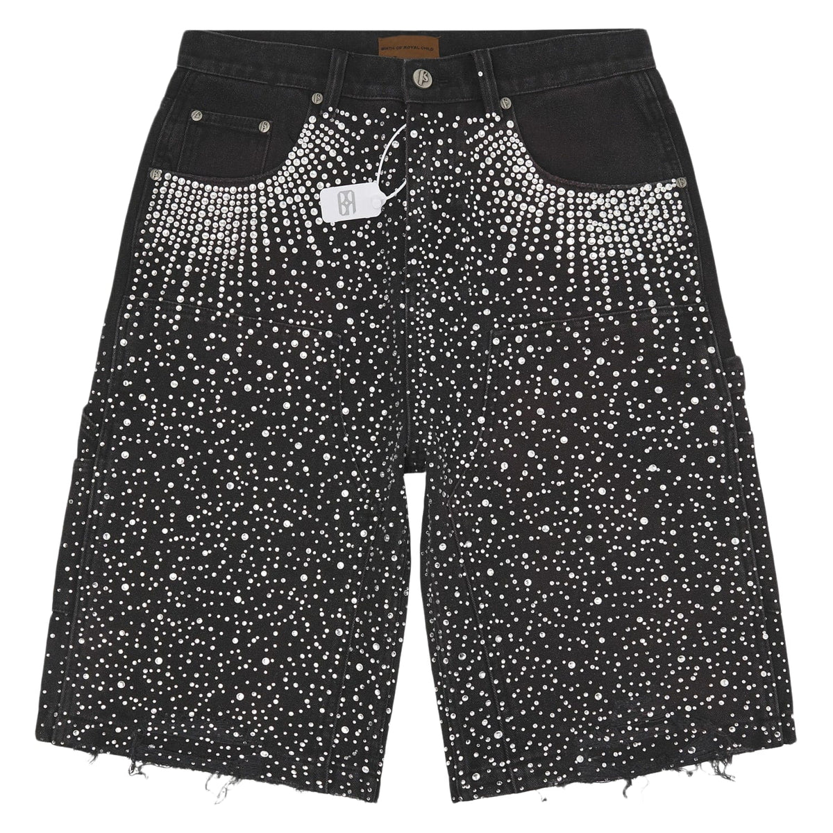 Birth Of Royal Child Diamond Jean Shorts Black