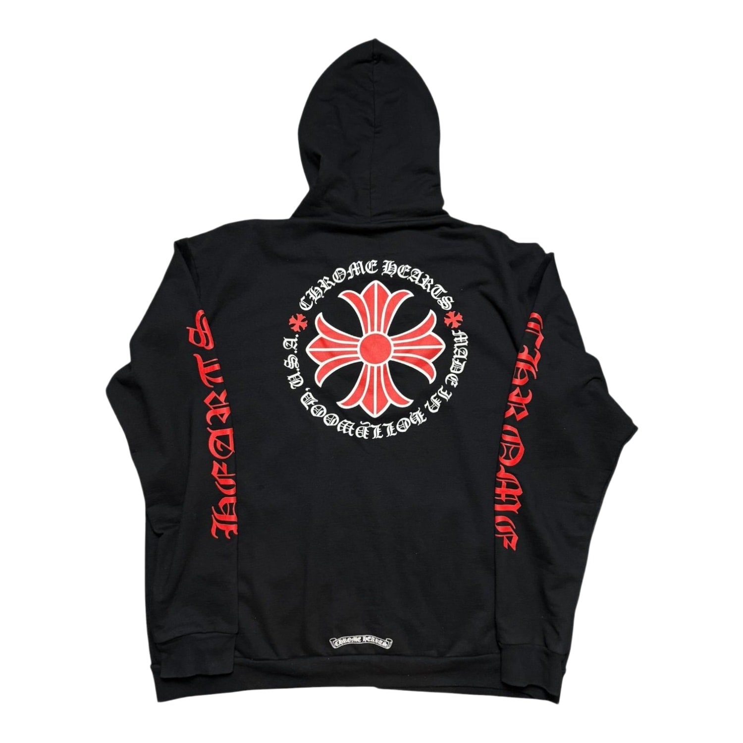 Chrome Hearts Made In Hollywood Plus Cross Zip Up Hoodie Black/Red