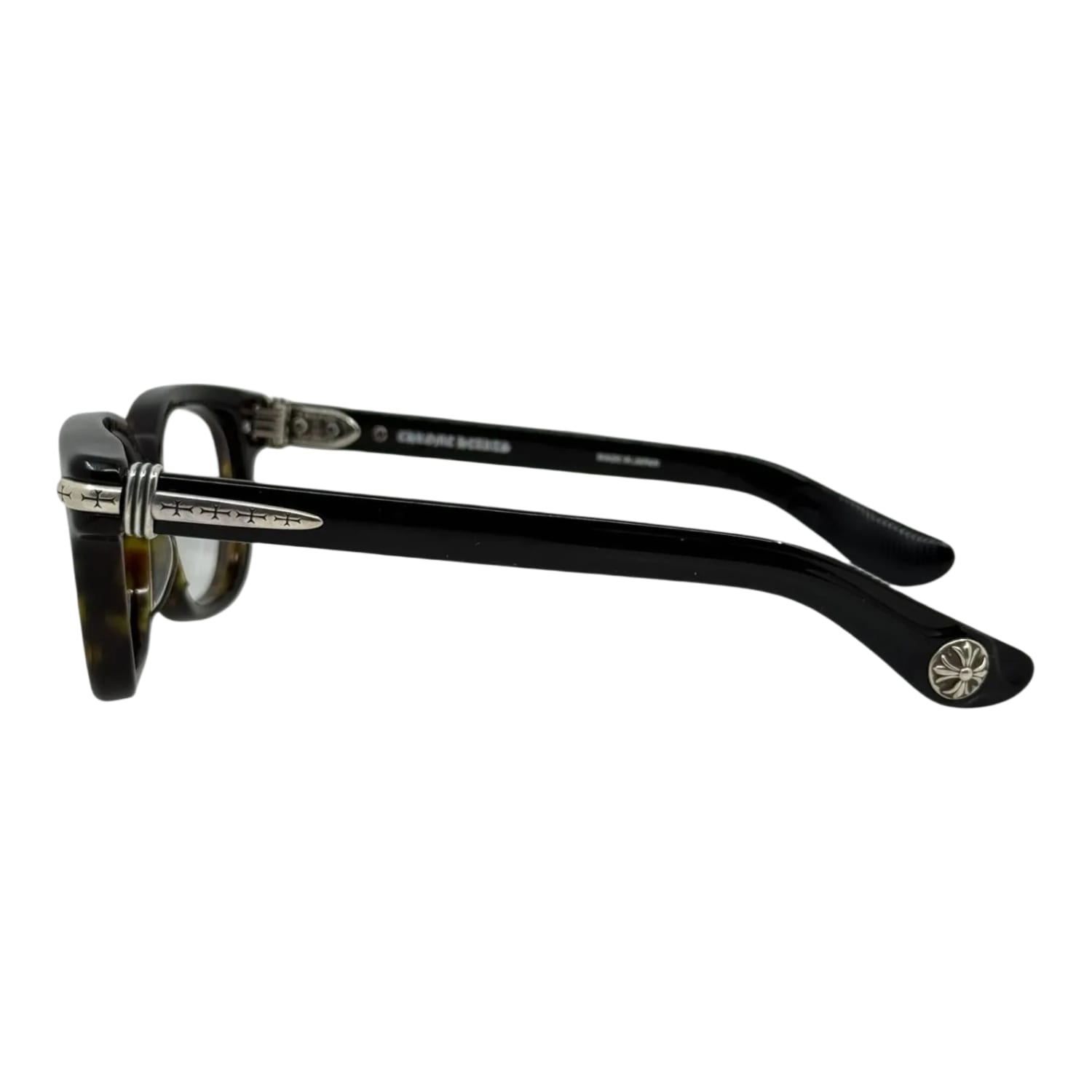 Chrome Hearts Drippin Black Tortoise/Silver Glasses