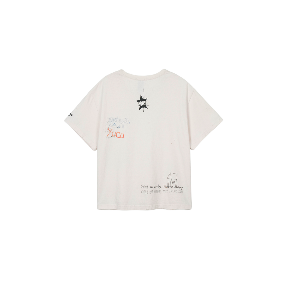 Protocol Index Hand Drawing Washed T-Shirt Cream