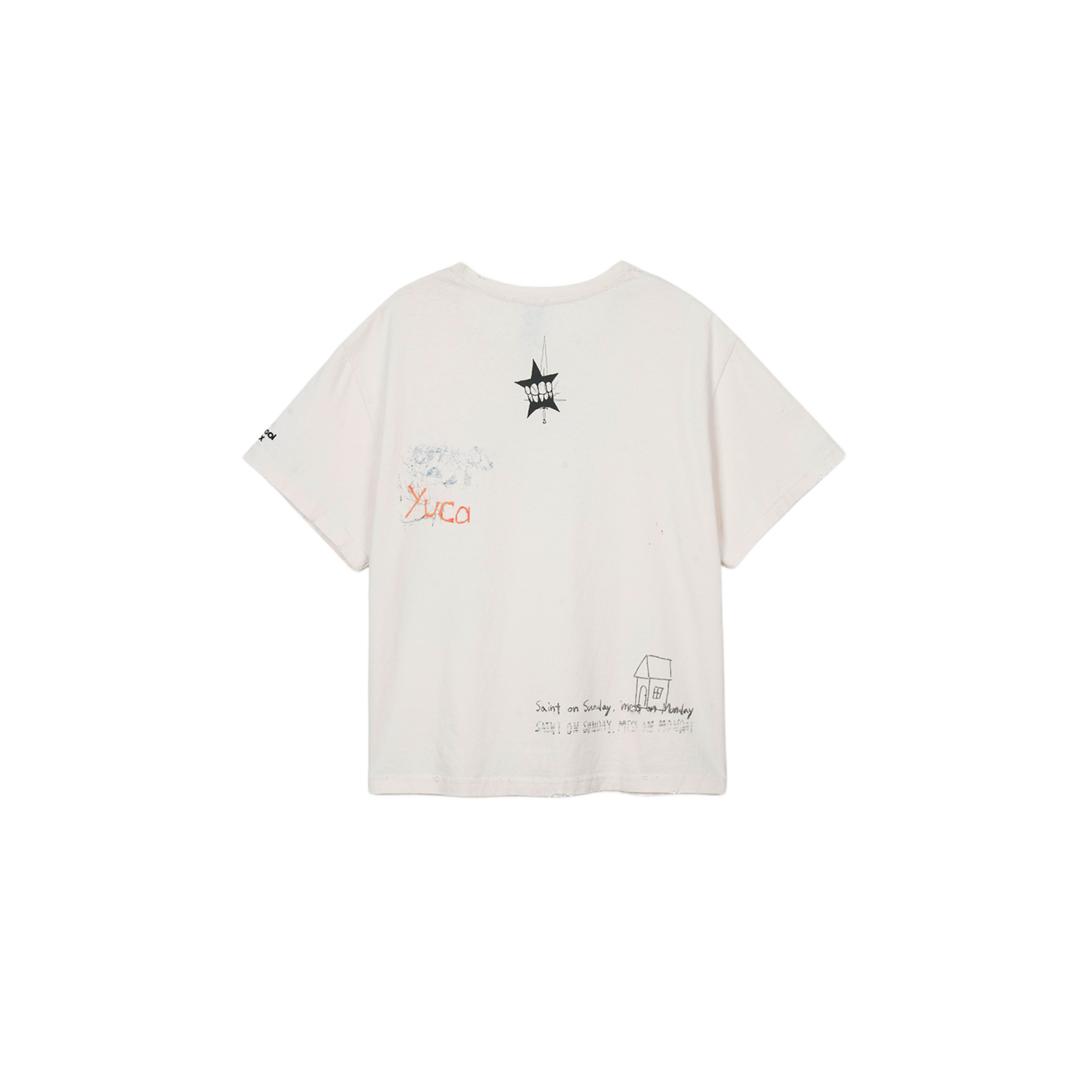 Protocol Index Hand Drawing Washed T-Shirt Cream