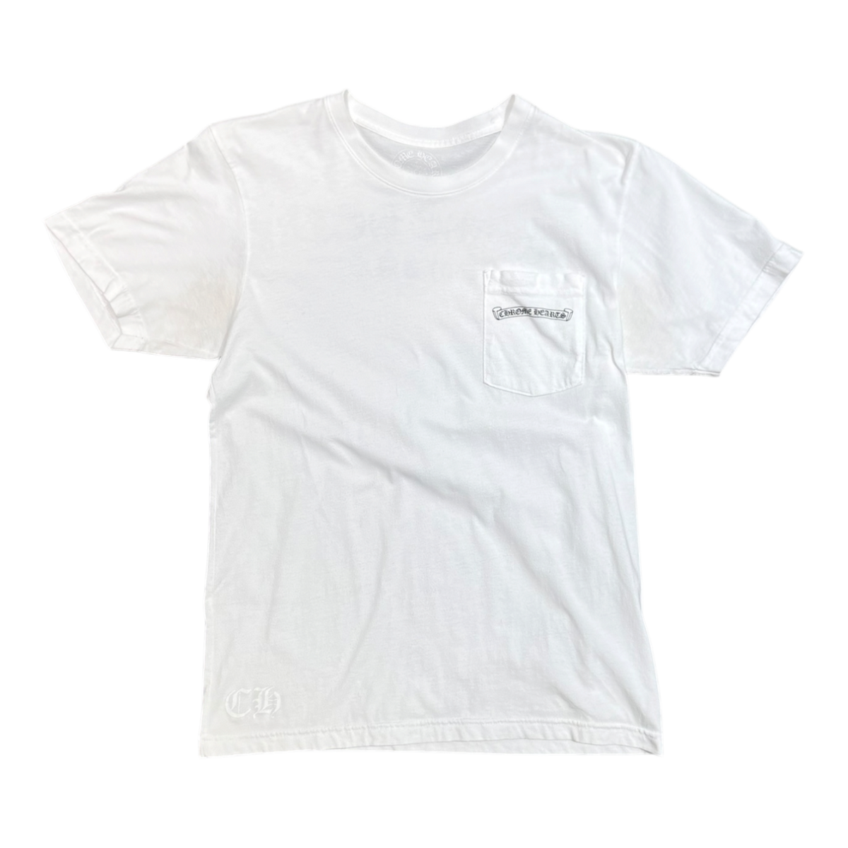 Chrome Hearts Shoulder USA Script Logo Pocket T-shirt White