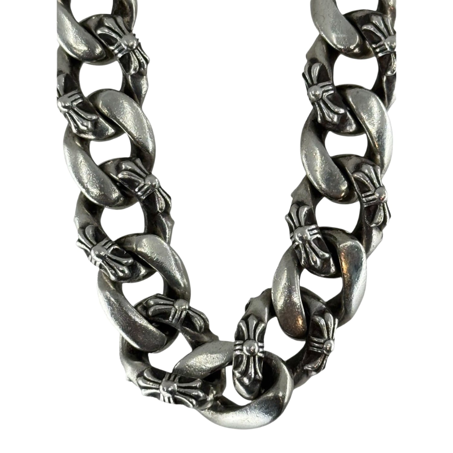 Chrome Hearts Silver Fancy Link Wallet Chain - 14.5 Inches