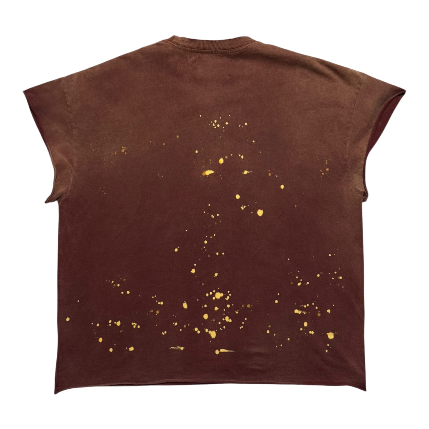 Satoshi Nakamoto Distressed Sleeveless T-Shirt Brown