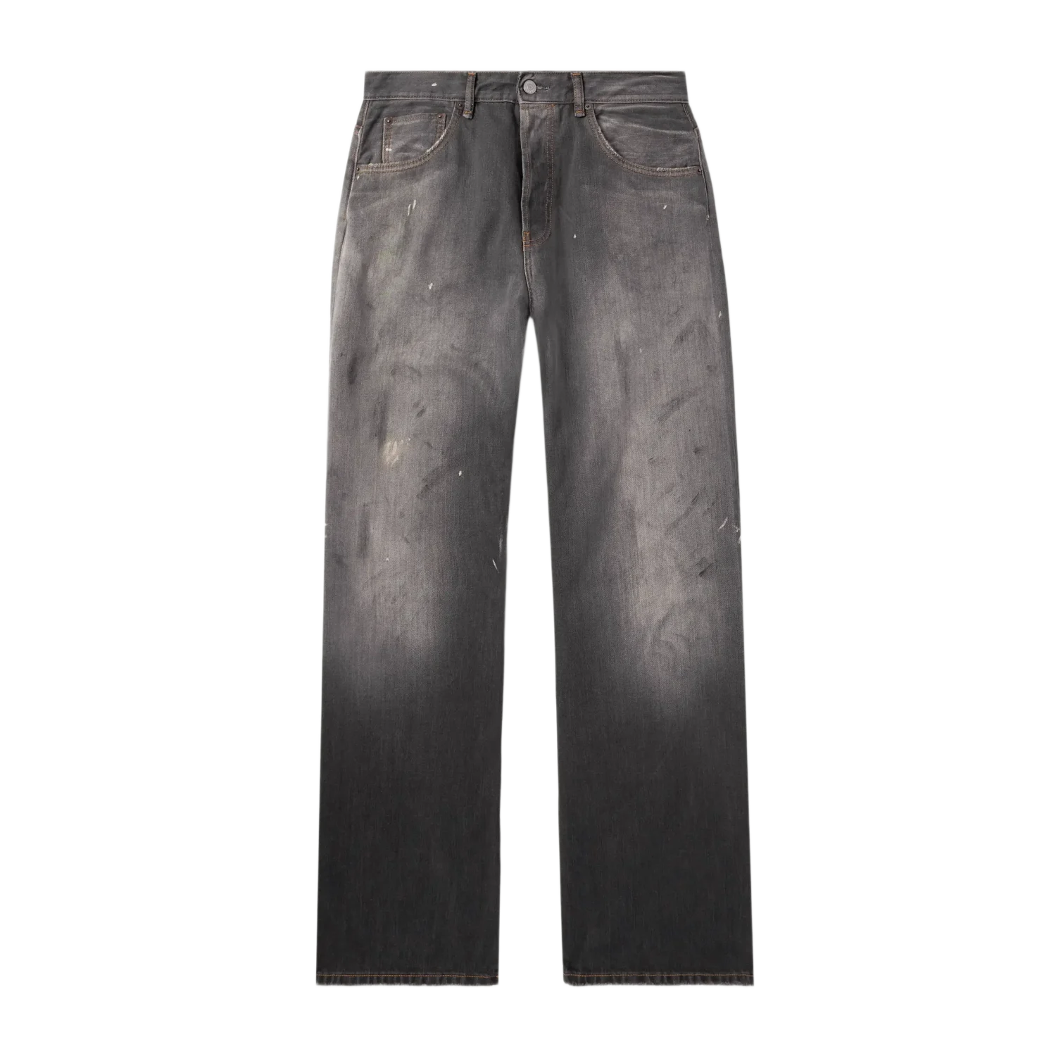 Acne Studios Paint Splatter Black Wash Loose Fit Jeans