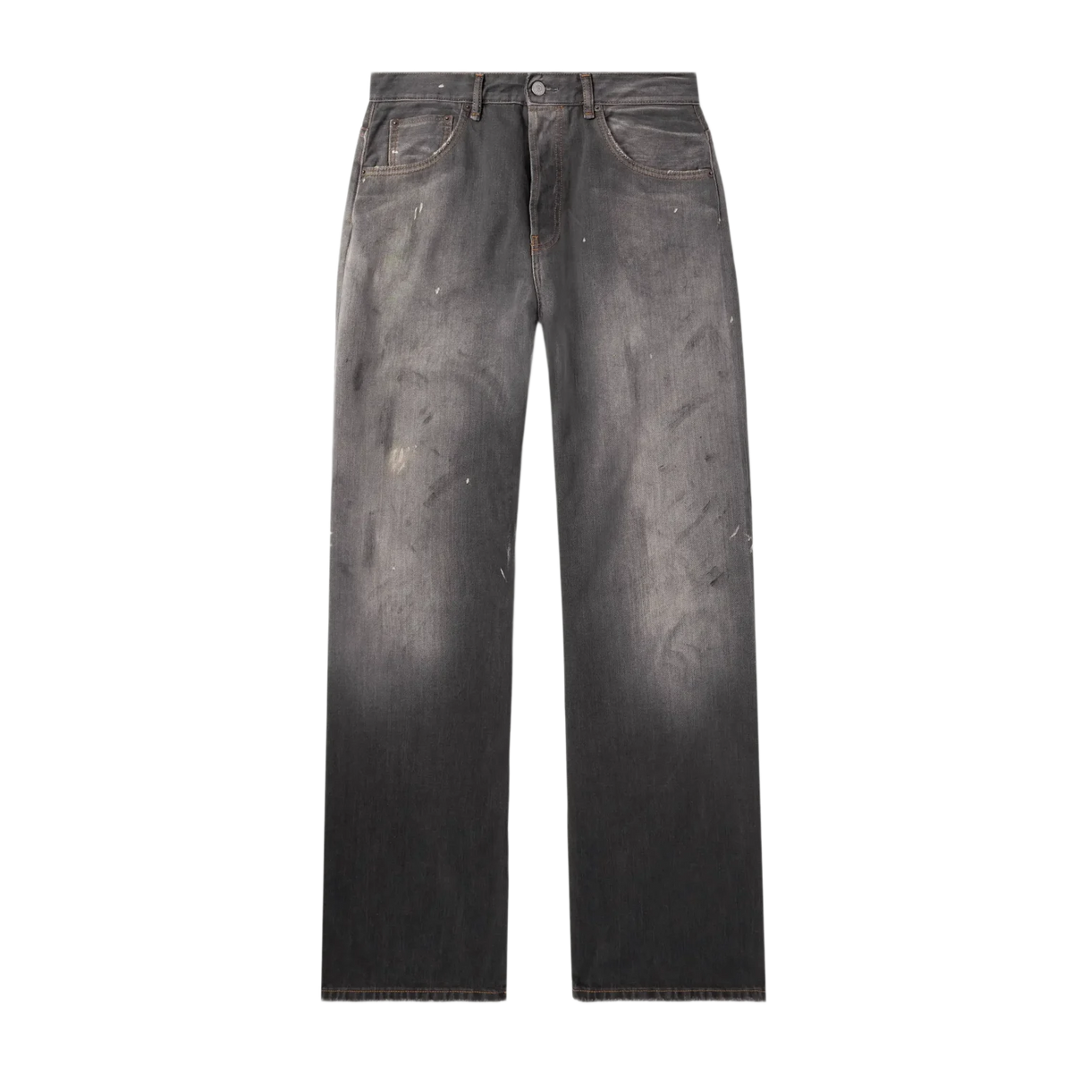 Acne Studios Paint Splatter Black Wash Loose Fit Jeans