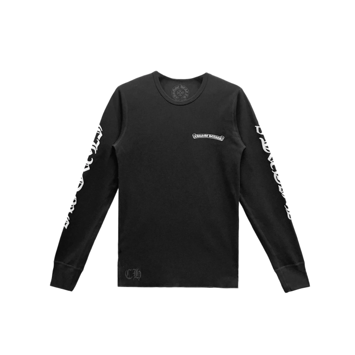 Chrome Hearts Scroll Logo Long-Sleeve Thermal T-Shirt Black