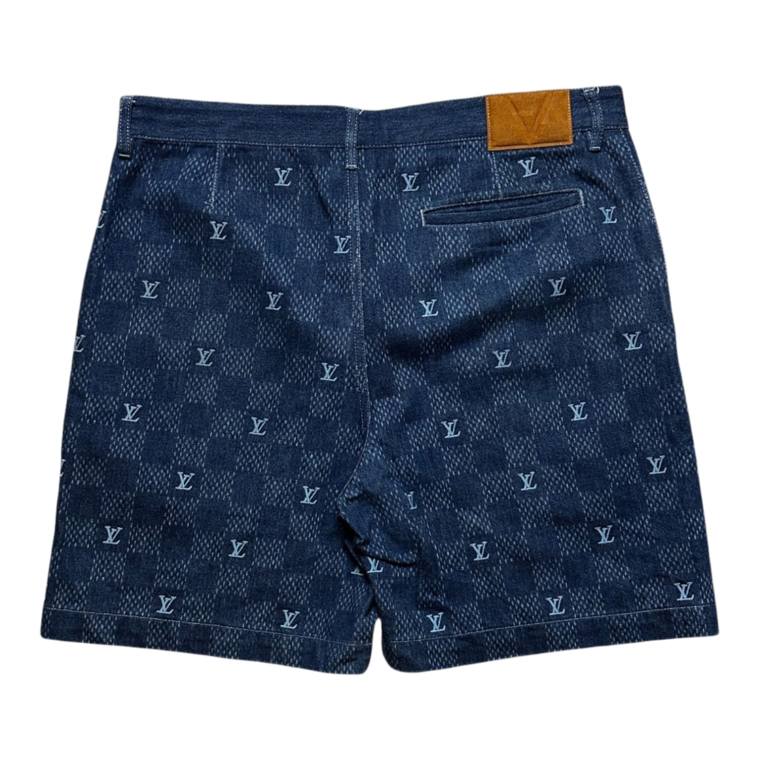 Louis Vuitton Embroidered Damier Denim Shorts