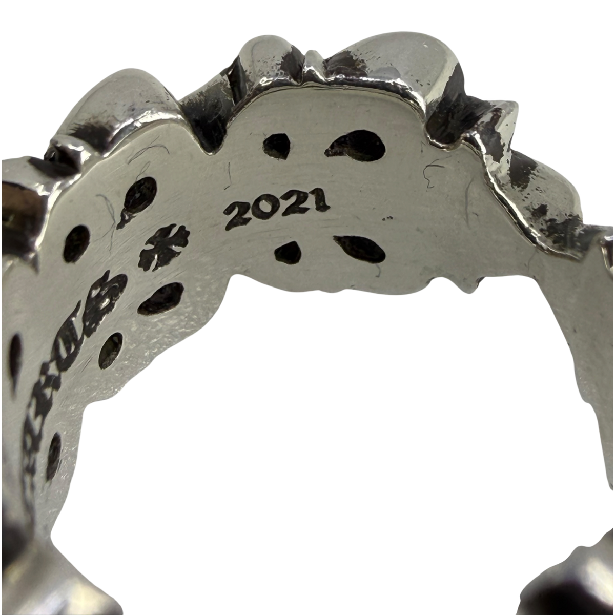 Chrome Hearts Silver Floral Heart Ring - US Size 5