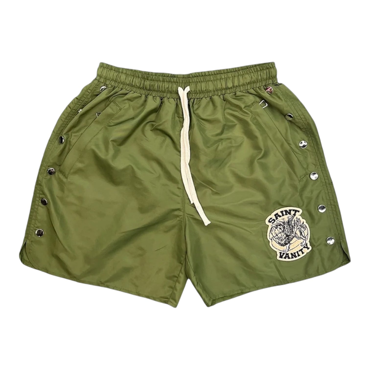 Saint Vanity Nylon Shorts Olive Green
