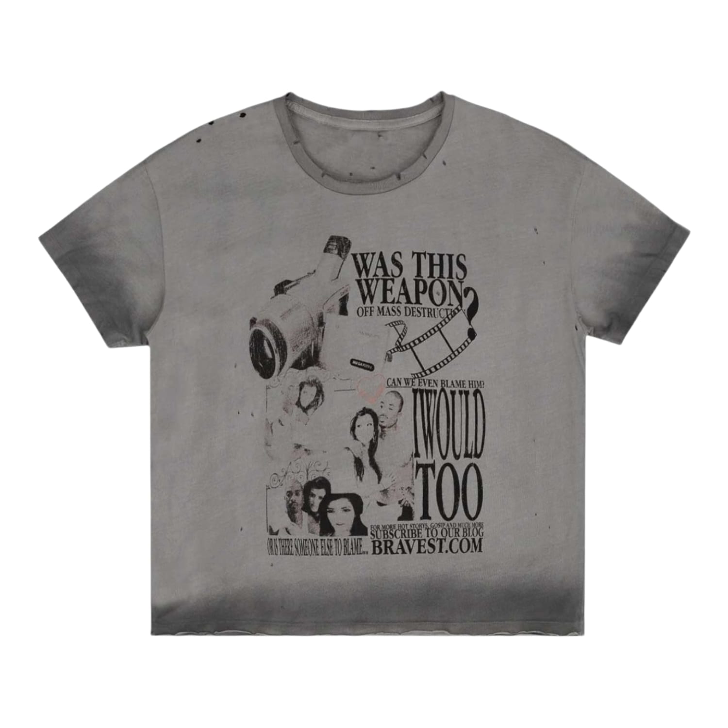 Bravest Studios Camcorder Vintage T-Shirt Grey