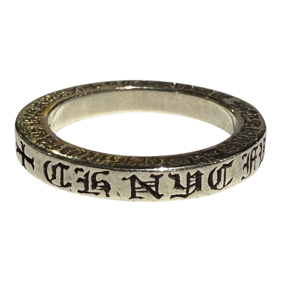 Chrome Hearts Silver CH NYC Fuck You 3MM Ring - US Size 7