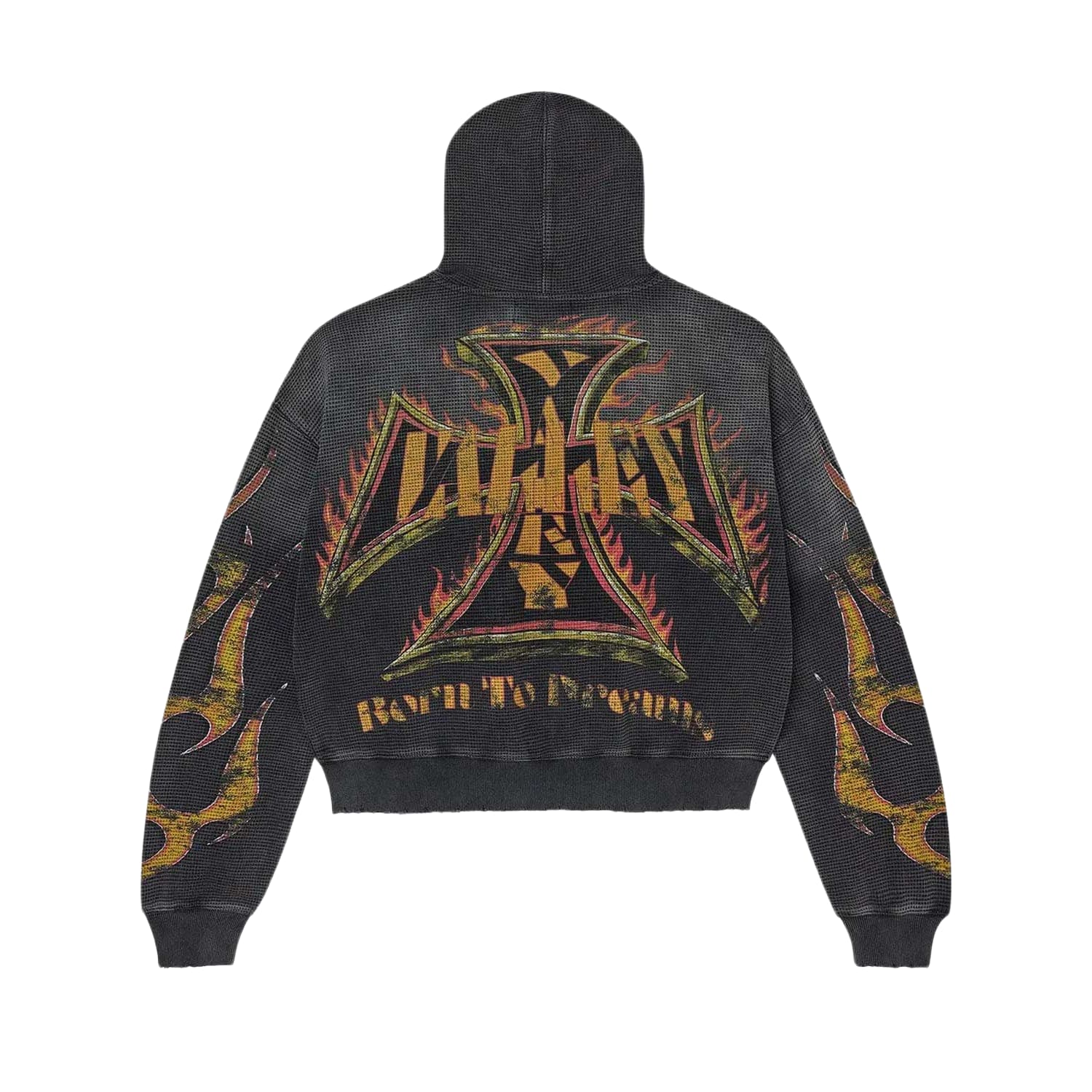 Vale Forever Reborn Waffle Zip Up Hoodie Black