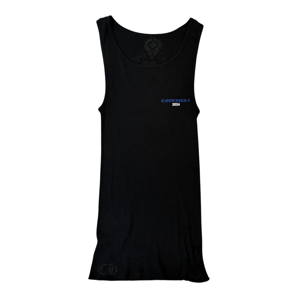 Chrome Hearts 2024 Rolling Stones Blue Tongue Rib Tank Top Black