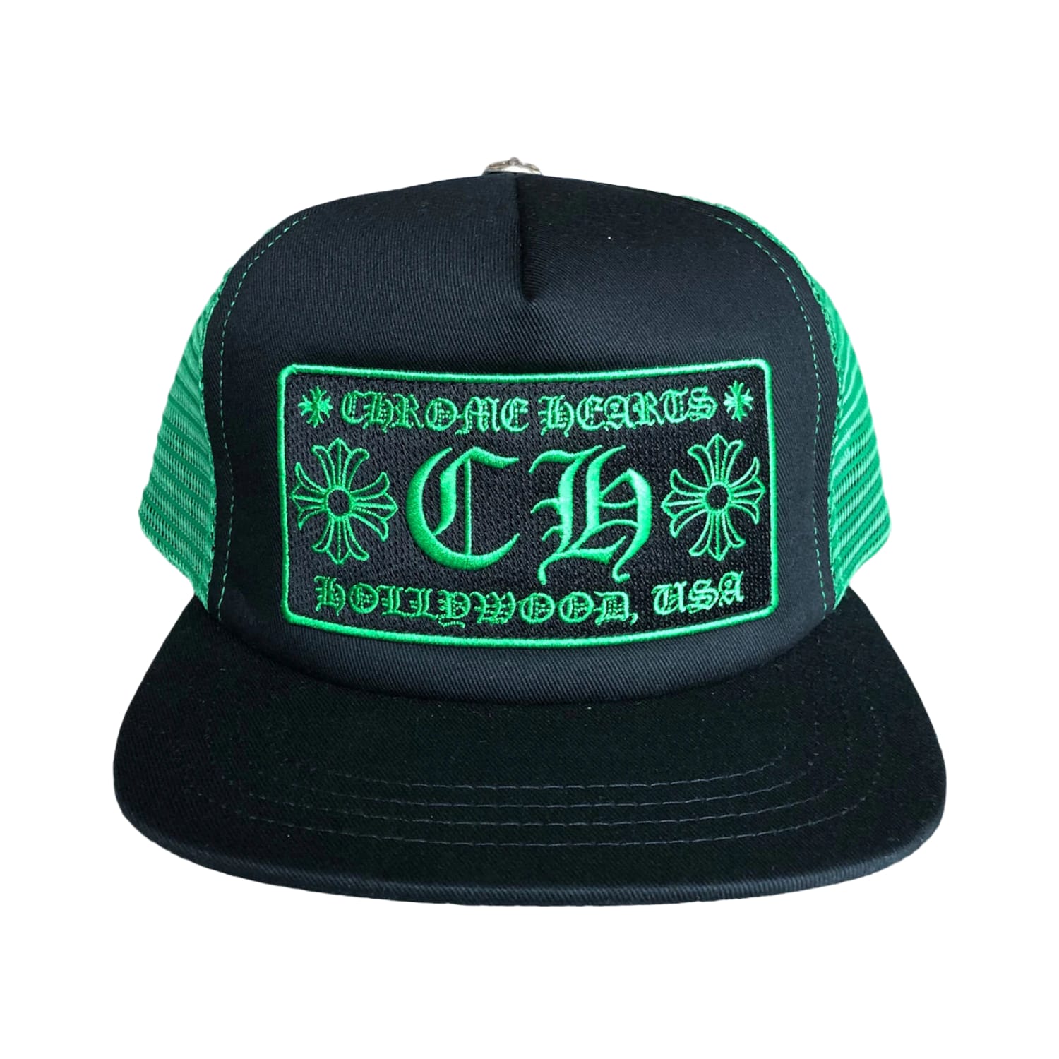 Chrome Hearts CH Hollywood Trucker Hat Black/Green