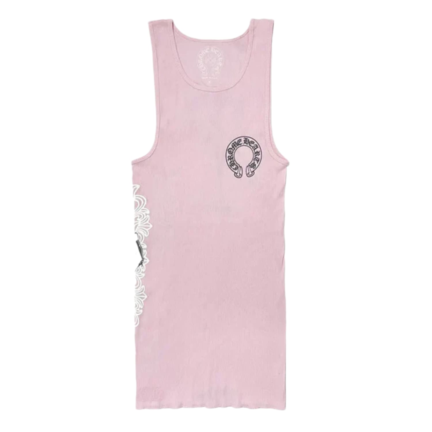 Chrome Hearts Deadly Doll Rib Art Basel Floral Pink Tank Top