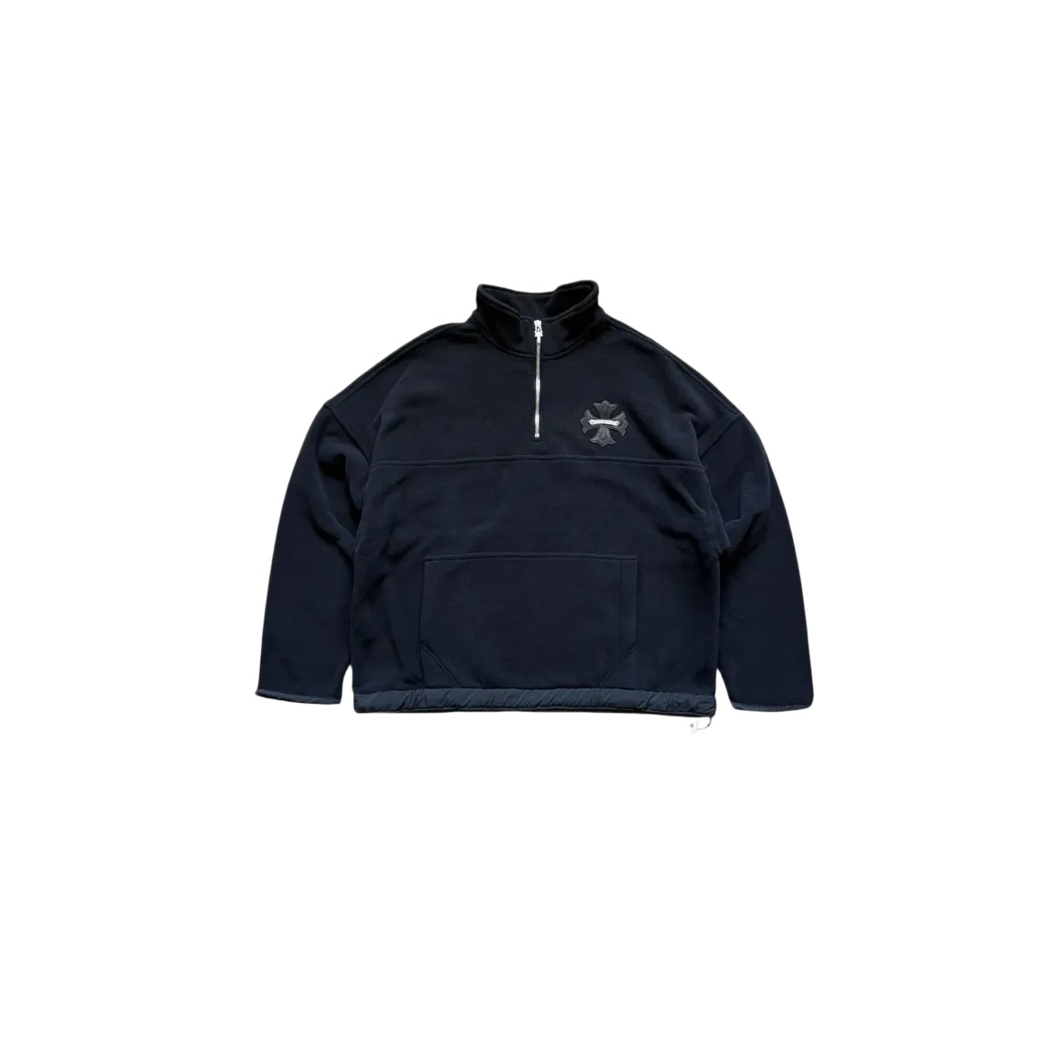 Chrome Hearts Plus Leather Patch Fleece Quarter Zip