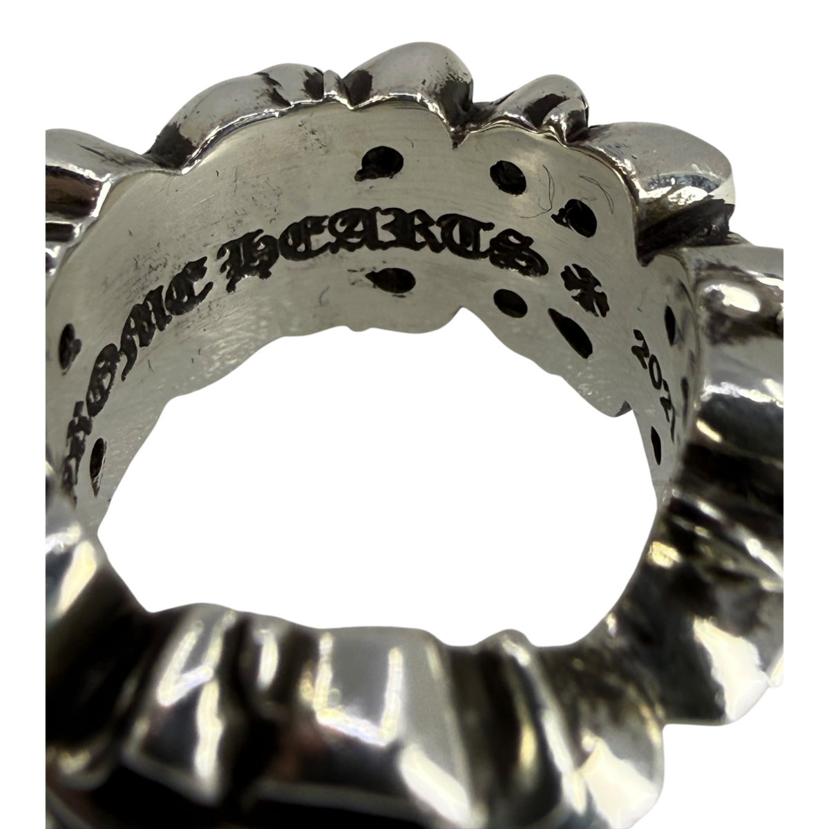 Chrome Hearts Silver Floral Heart Ring - US Size 5