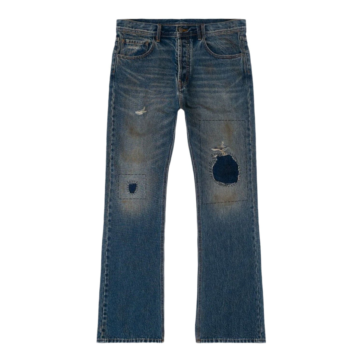 Bravest Studios Patchwork Denim Pants Blue