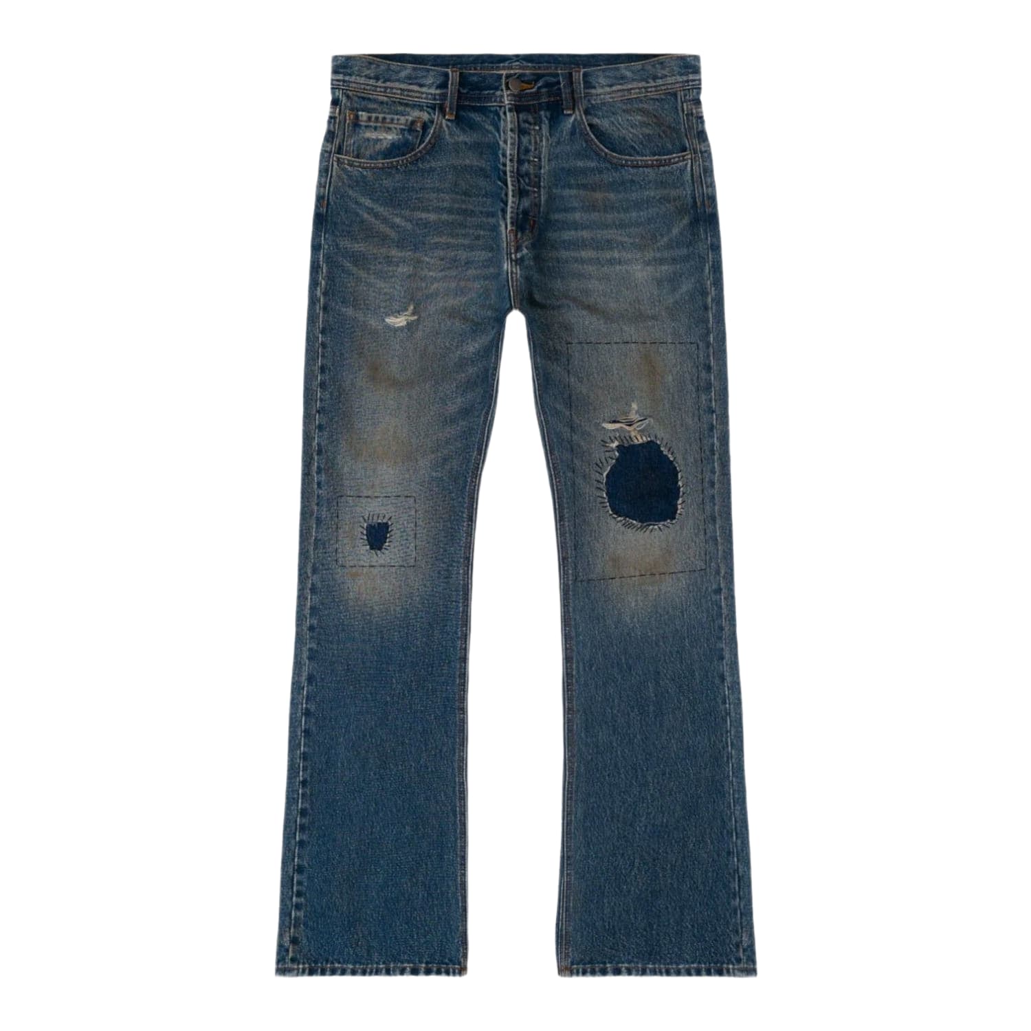Bravest Studios Patchwork Denim Pants Blue