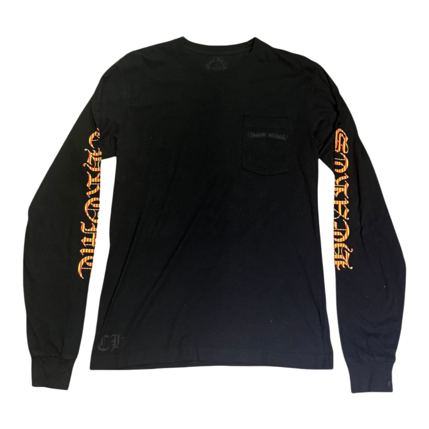 Chrome Hearts Yellow Dagger Script L/s T-shirt Black