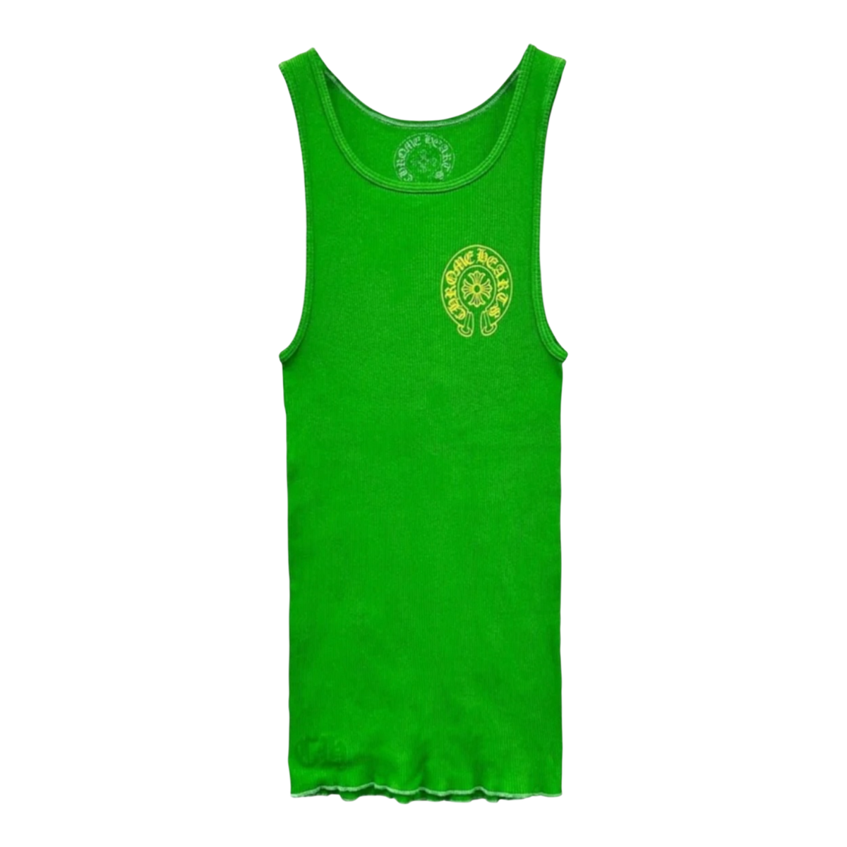 Chrome Hearts Horseshoe Rib Tank Top Green Yellow
