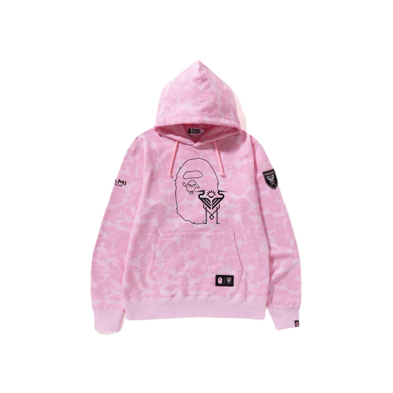 BAPE x Inter Miami CF Camo Pullover Hoodie Pink