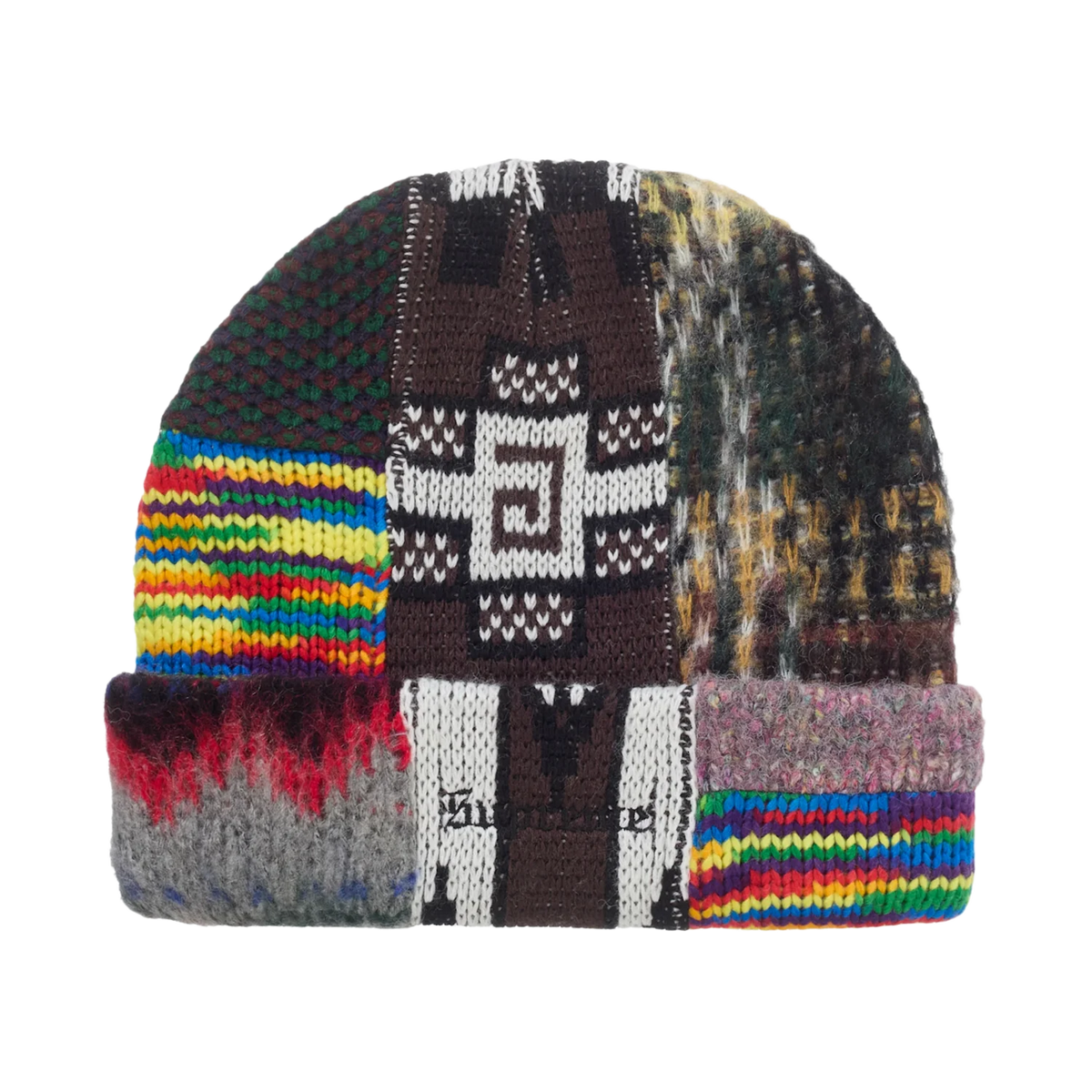 Supreme Patchwork Beanie Brown