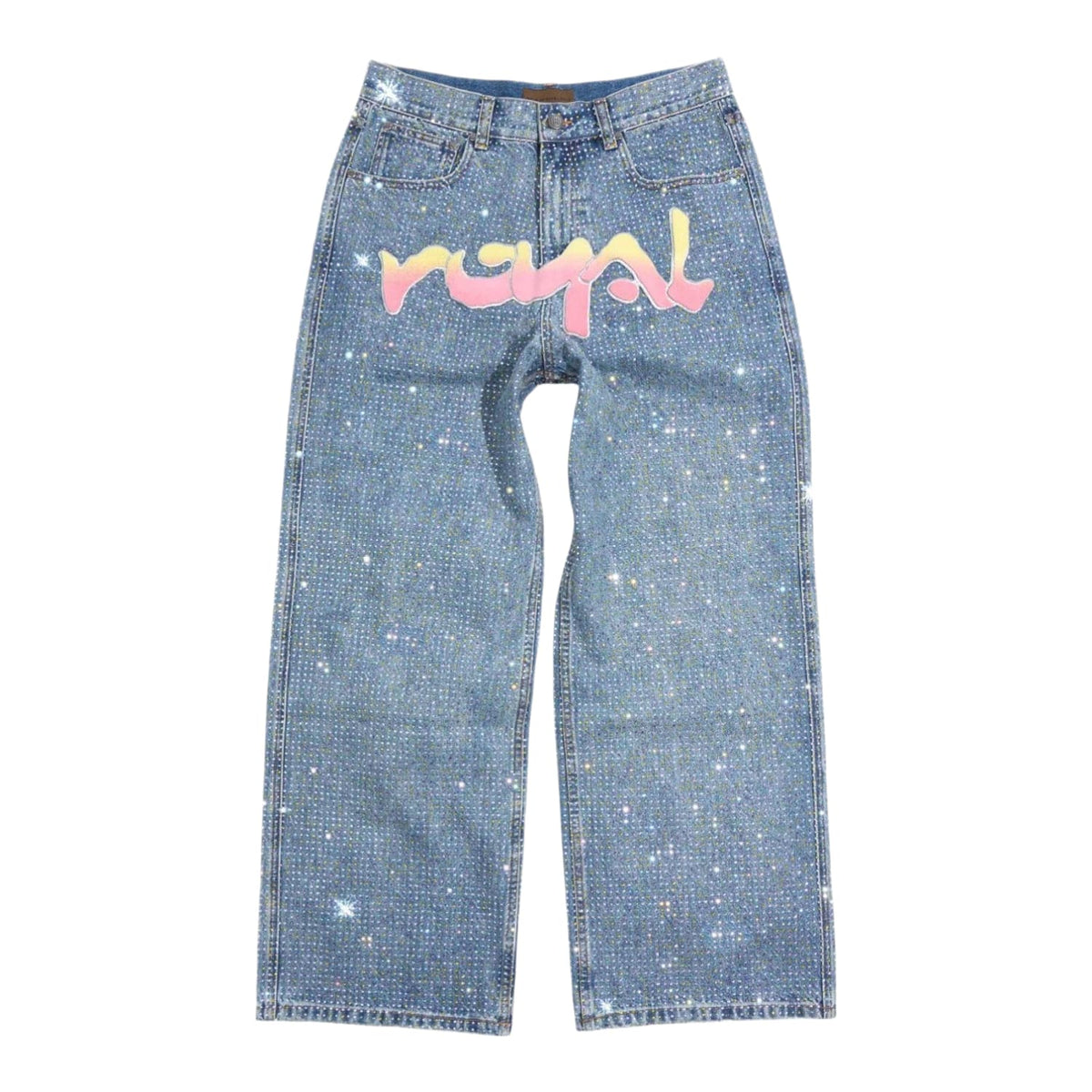 Birth Of Royal Child Graffiti Diamond Denim Jeans