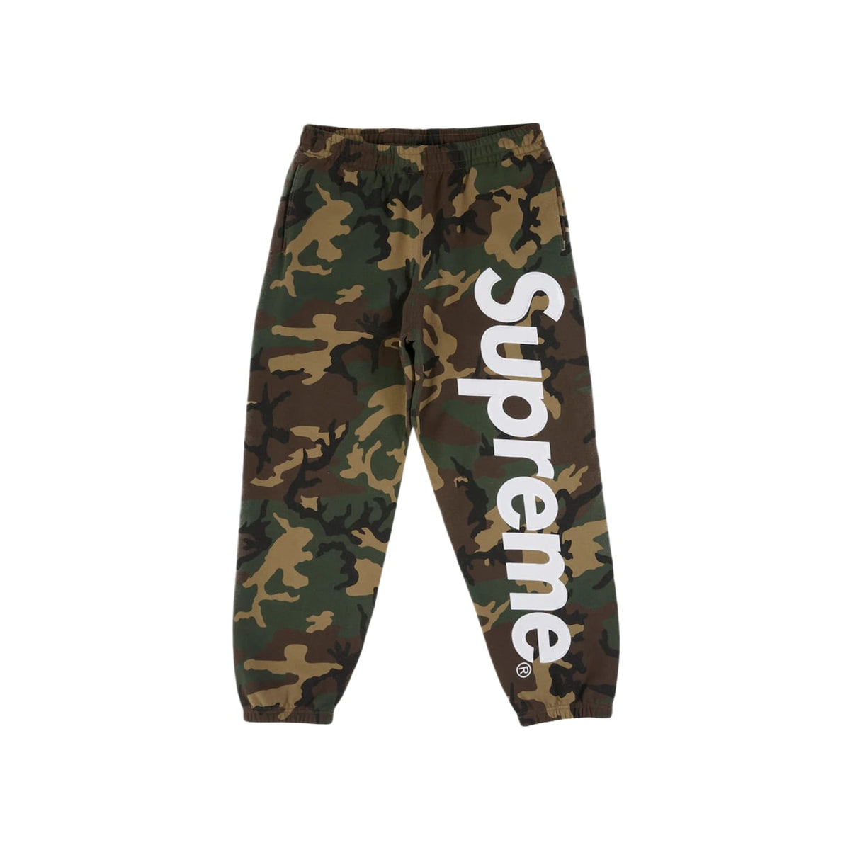 Supreme Satin Applique Sweatpant (SS26) Woodland Camo