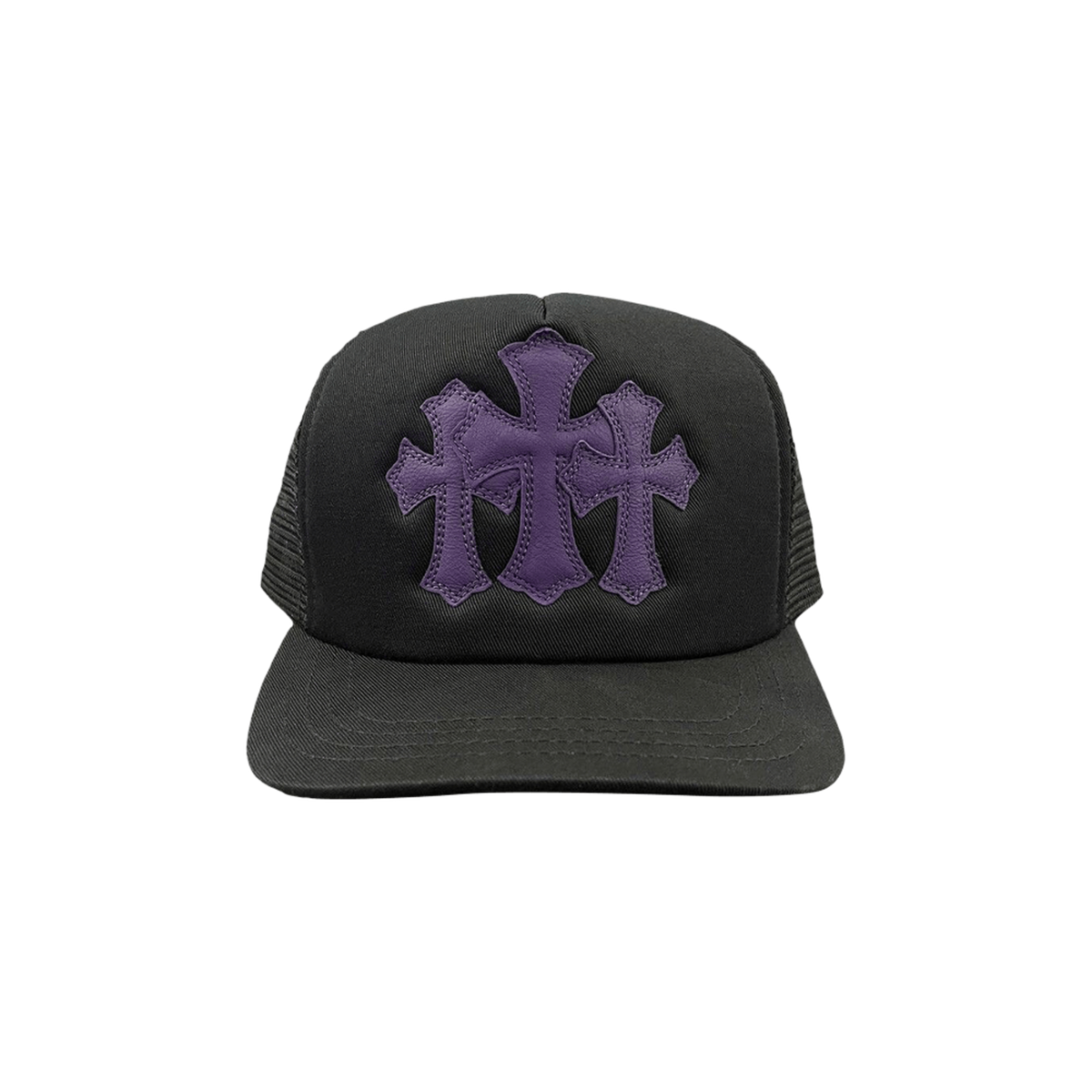 Chrome Hearts St. Barths Exclusive Cemetery Cross Trucker Hat 'Black/Purple'