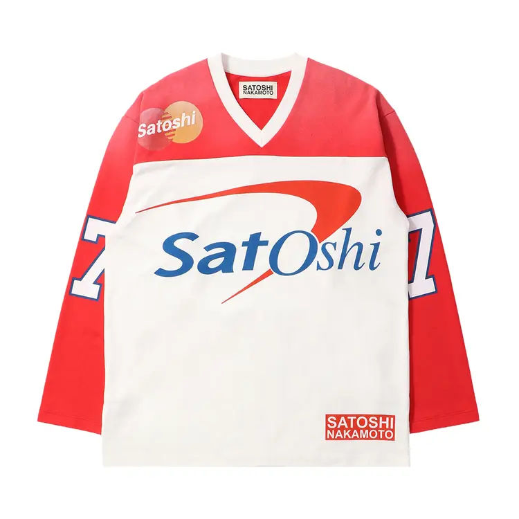 Satoshi Nakamoto Bank of Satoshi Jersey White Red