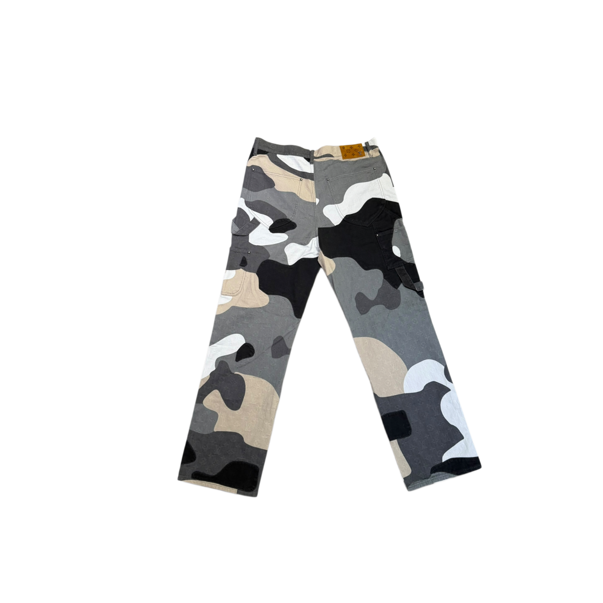 Louis Vuitton Patchworked Portrait Jeans Grey Camo