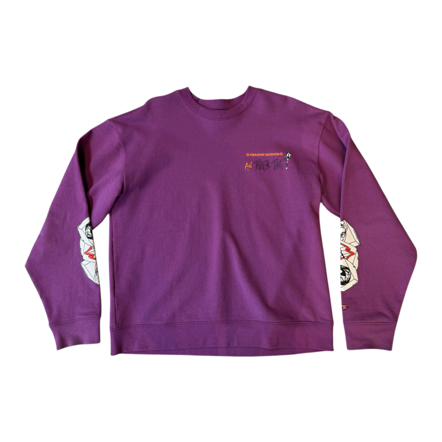Chrome Hearts Matty Boy I Want More Not Less Crewneck Purple