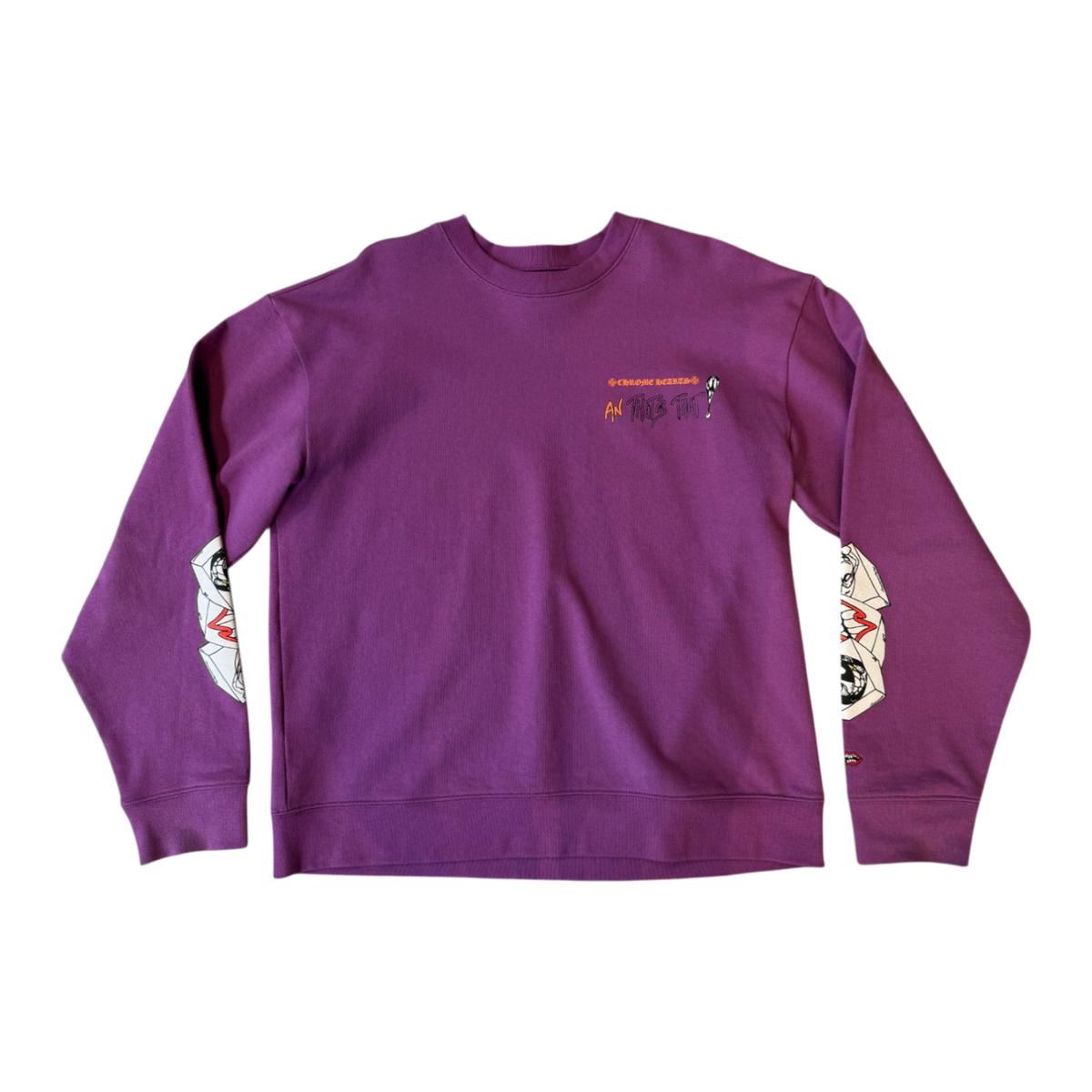Chrome Hearts Matty Boy I Want More Not Less Crewneck Purple