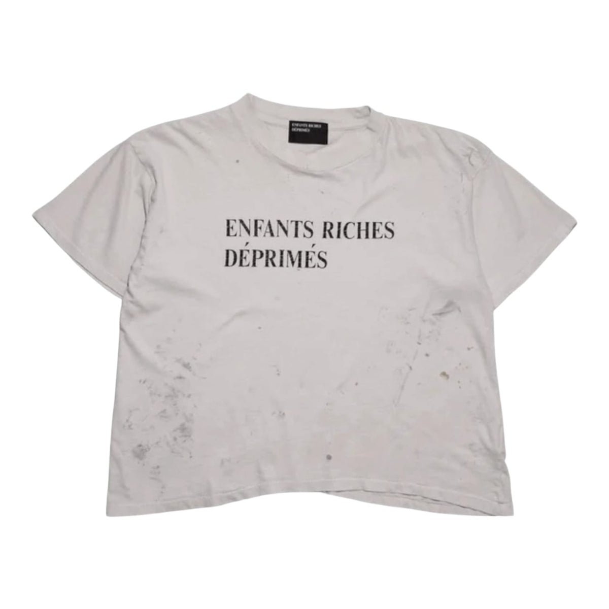 Enfants Riches Déprimés Cracked Classic Logo T-Shirt Dirty White