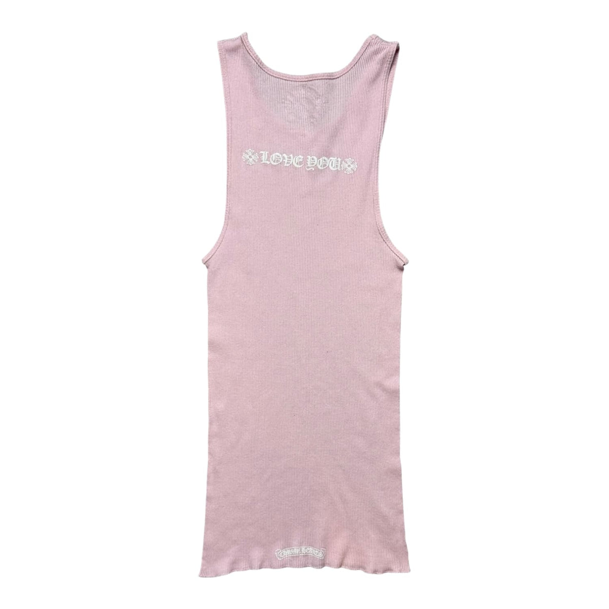 Chrome Hearts Pink LOVE YOU Neck Rib Tank Top