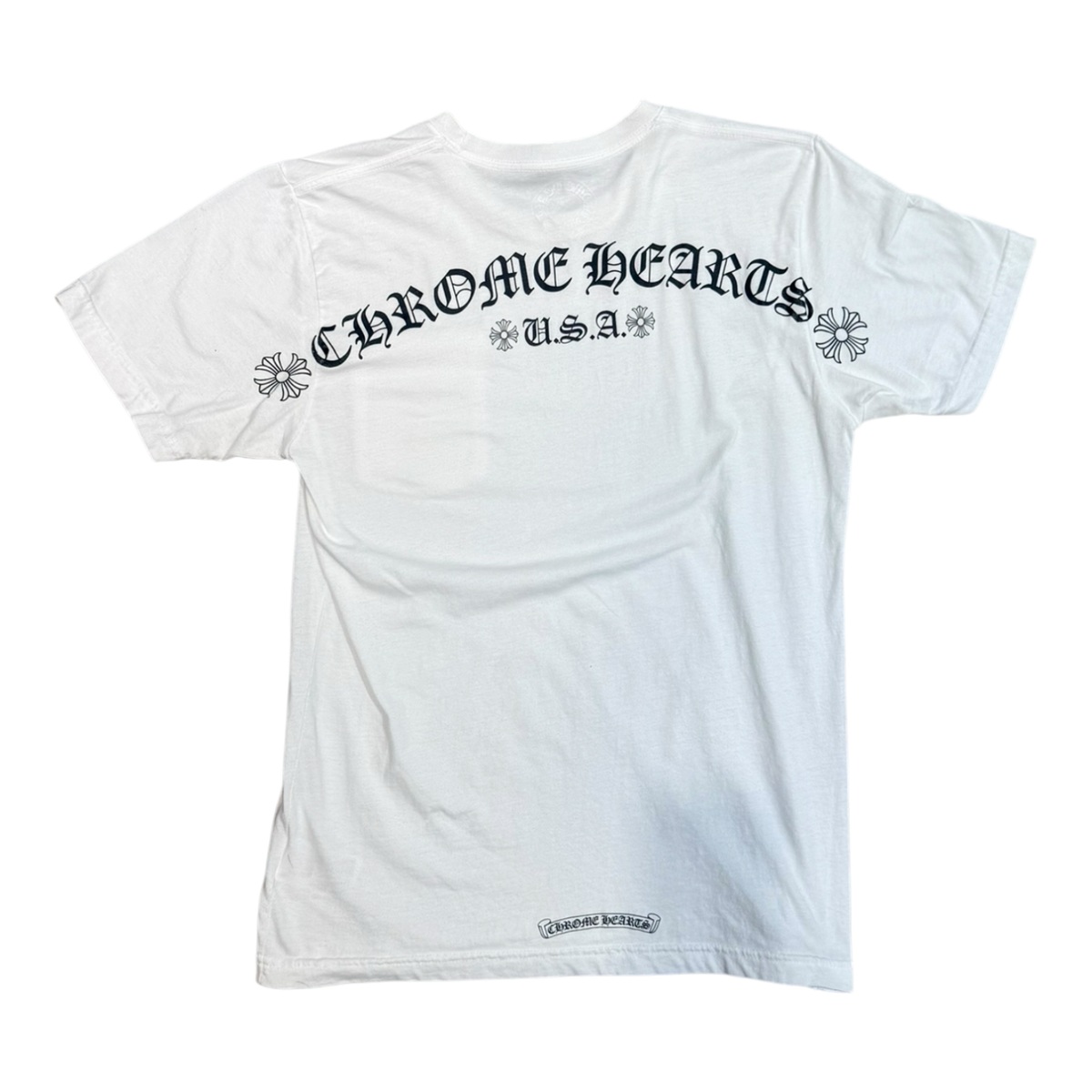 Chrome Hearts Shoulder USA Script Logo Pocket T-shirt White