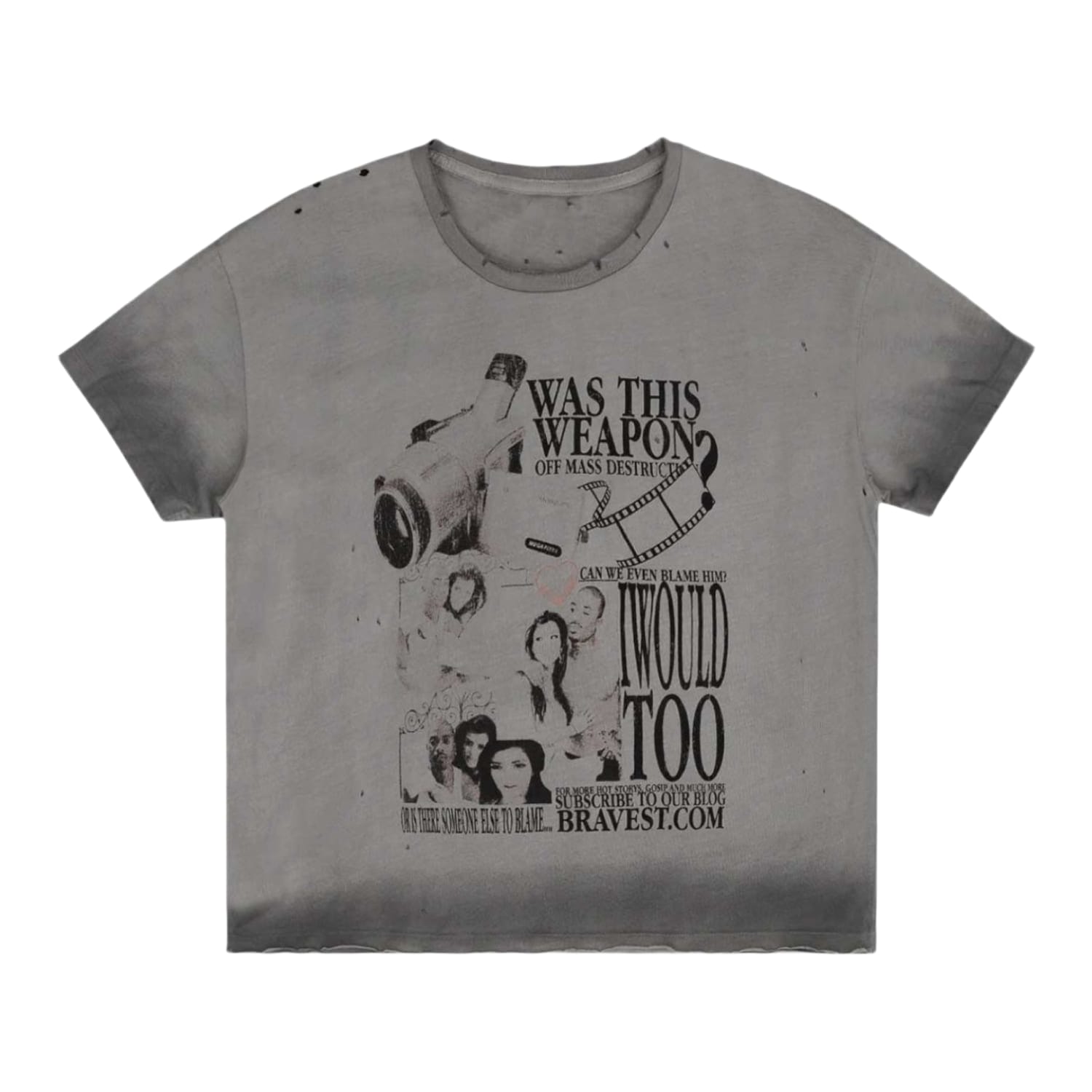 Bravest Studios Camcorder Vintage T-Shirt Grey