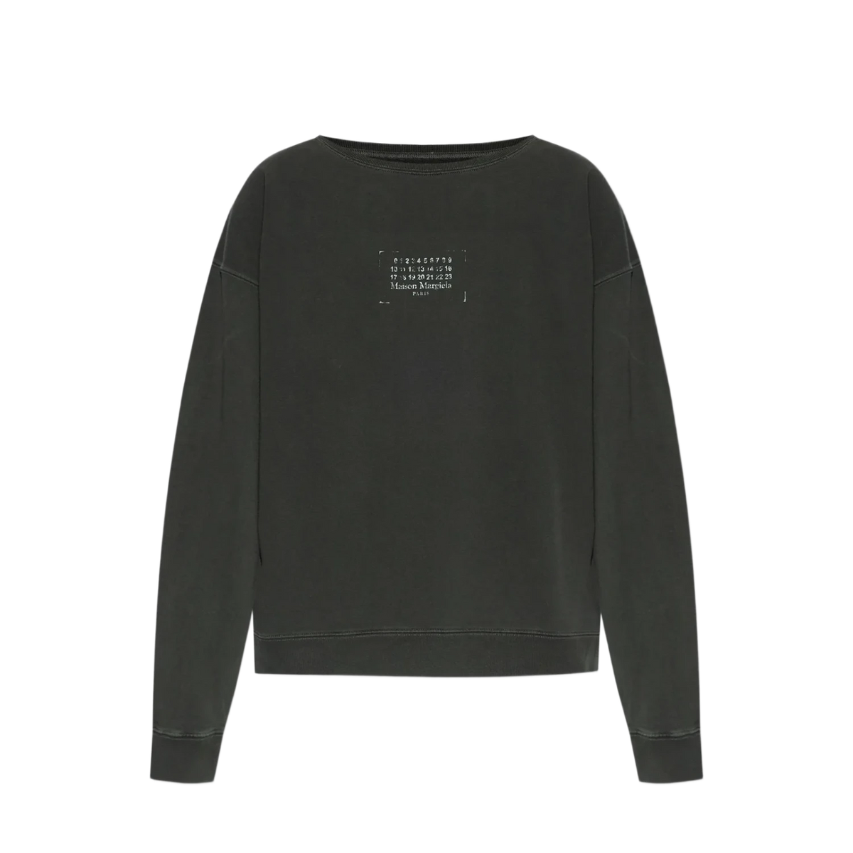Maison Margiela Black Printed Logo Sweatshirt